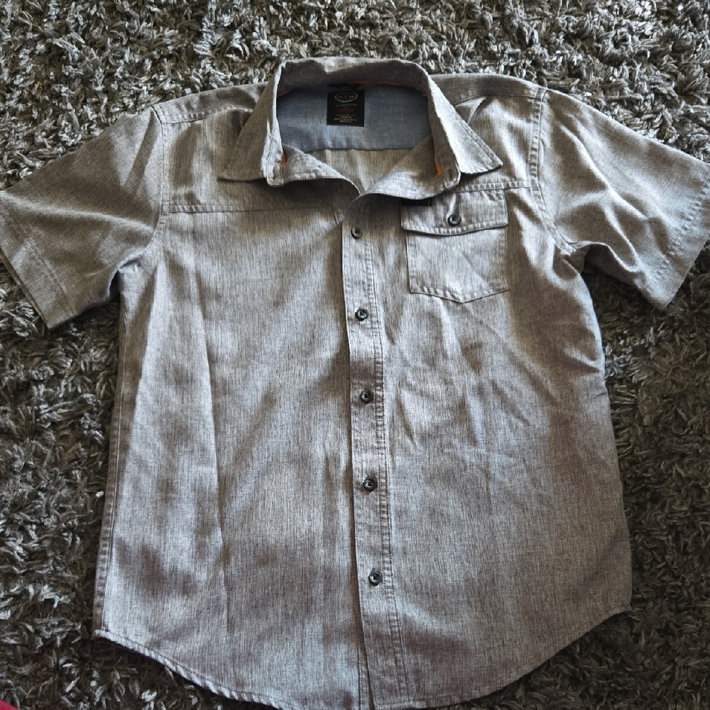 Wrangler Kids Light Gray Button-Down Shirt